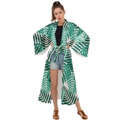 Background Pattern Texture Leaves Design Wallpaper Maxi Kimono