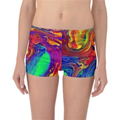 Waves Of Colorful Abstract Liquid Art Reversible Boyleg Bikini Bottoms by GardenOfOphir