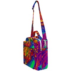 Waves Of Colorful Abstract Liquid Art Crossbody Day Bag by GardenOfOphir