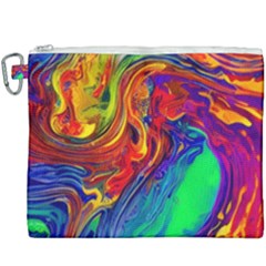 Waves Of Colorful Abstract Liquid Art Canvas Cosmetic Bag (XXXL)