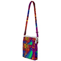 Waves Of Colorful Abstract Liquid Art Multi Function Travel Bag by GardenOfOphir