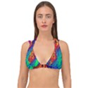 Waves Of Colorful Abstract Liquid Art Double Strap Halter Bikini Top View1