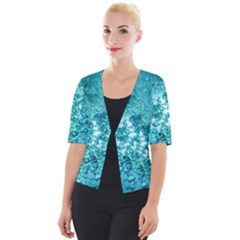 Nature Wallpaper Bubbles Water Bubbly Cropped Button Cardigan by Wegoenart