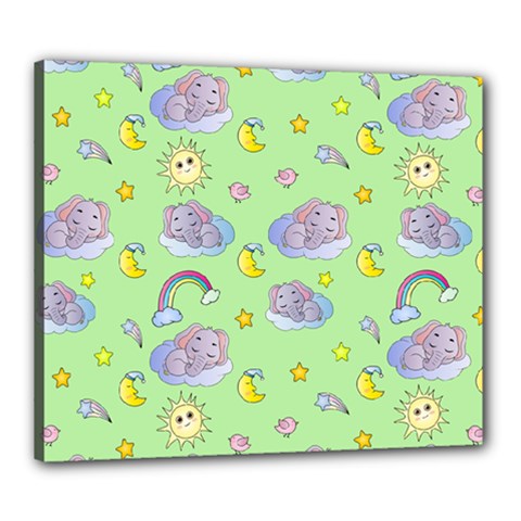 Elephant Sleeping Elephants Background Canvas 24  x 20  (Stretched)