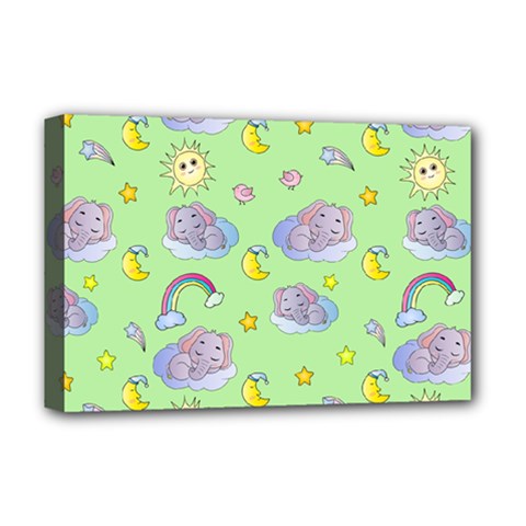 Elephant Sleeping Elephants Background Deluxe Canvas 18  x 12  (Stretched)