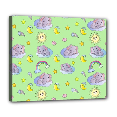 Elephant Sleeping Elephants Background Deluxe Canvas 24  x 20  (Stretched)