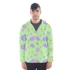 Elephant Sleeping Elephants Background Men s Hooded Windbreaker