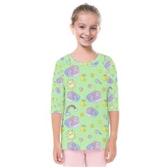 Elephant Sleeping Elephants Background Kids  Quarter Sleeve Raglan Tee