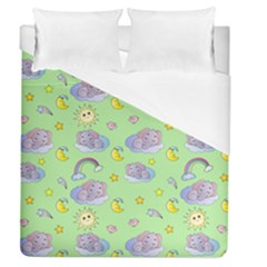 Elephant Sleeping Elephants Background Duvet Cover (queen Size) by Wegoenart