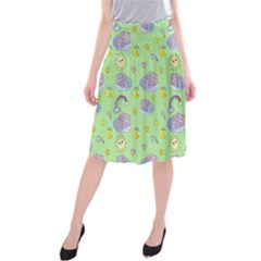 Elephant Sleeping Elephants Background Midi Beach Skirt