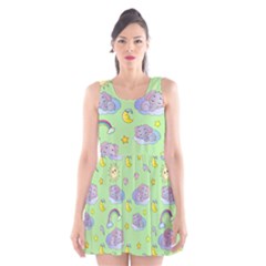 Elephant Sleeping Elephants Background Scoop Neck Skater Dress by Wegoenart