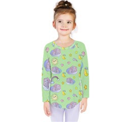 Elephant Sleeping Elephants Background Kids  Long Sleeve Tee