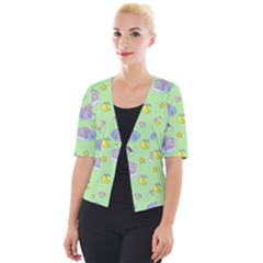 Elephant Sleeping Elephants Background Cropped Button Cardigan