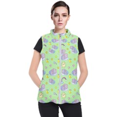 Elephant Sleeping Elephants Background Women s Puffer Vest