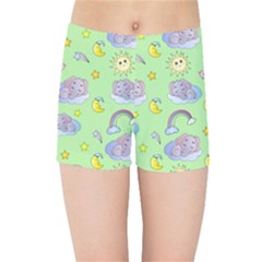 Elephant Sleeping Elephants Background Kids  Sports Shorts