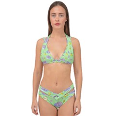 Elephant Sleeping Elephants Background Double Strap Halter Bikini Set