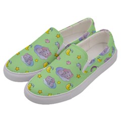 Elephant Sleeping Elephants Background Men s Canvas Slip Ons