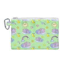 Elephant Sleeping Elephants Background Canvas Cosmetic Bag (Medium)