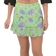 Elephant Sleeping Elephants Background Fishtail Mini Chiffon Skirt