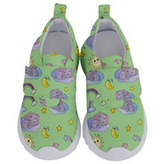 Elephant Sleeping Elephants Background Kids  Velcro No Lace Shoes