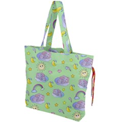 Elephant Sleeping Elephants Background Drawstring Tote Bag