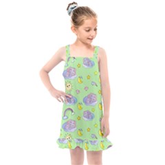 Elephant Sleeping Elephants Background Kids  Overall Dress