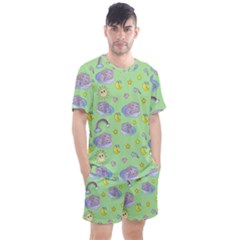 Elephant Sleeping Elephants Background Men s Mesh Tee and Shorts Set