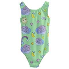 Elephant Sleeping Elephants Background Kids  Cut-Out Back One Piece Swimsuit