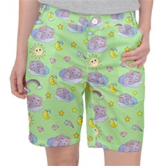 Elephant Sleeping Elephants Background Pocket Shorts by Wegoenart