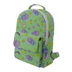 Elephant Sleeping Elephants Background Flap Pocket Backpack (Large)