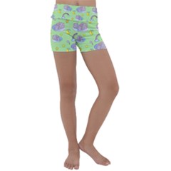 Elephant Sleeping Elephants Background Kids  Lightweight Velour Yoga Shorts