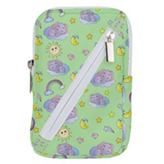 Elephant Sleeping Elephants Background Belt Pouch Bag (Small)