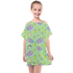 Elephant Sleeping Elephants Background Kids  One Piece Chiffon Dress