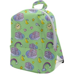 Elephant Sleeping Elephants Background Zip Up Backpack