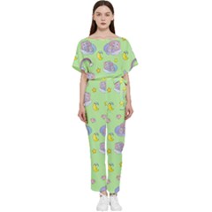 Elephant Sleeping Elephants Background Batwing Lightweight Chiffon Jumpsuit