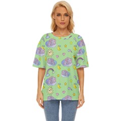 Elephant Sleeping Elephants Background Oversized Basic Tee