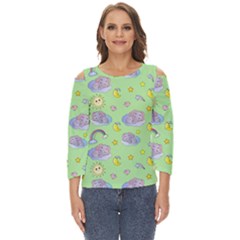 Elephant Sleeping Elephants Background Cut Out Wide Sleeve Top