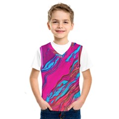 Colorful Abstract Fluid Art Kids  Basketball Tank Top by GardenOfOphir