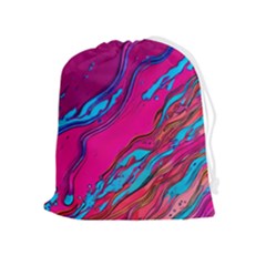 Colorful Abstract Fluid Art Drawstring Pouch (xl) by GardenOfOphir