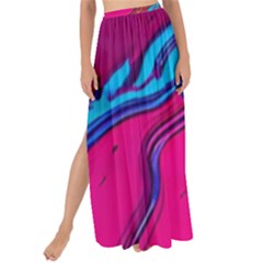 Colorful Abstract Fluid Art Maxi Chiffon Tie-up Sarong by GardenOfOphir