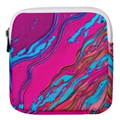 Colorful Abstract Fluid Art Mini Square Pouch by GardenOfOphir
