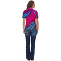 Colorful Abstract Fluid Art Women s Short Sleeve Double Pocket Shirt View4