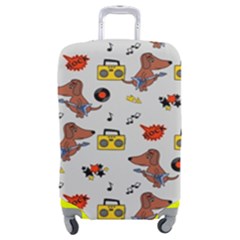 Background Pattern Texture Design Dog Music Luggage Cover (medium) by Wegoenart