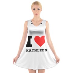 I Love Kathleen V-neck Sleeveless Dress by ilovewhateva