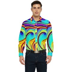 Fluid Art Pattern Men s Long Sleeve  Shirt by GardenOfOphir