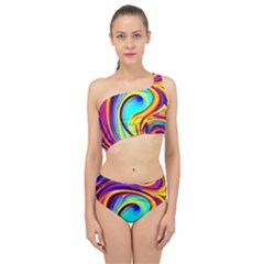 Fluid Art Pattern Spliced Up Two Piece Swimsuit by GardenOfOphir