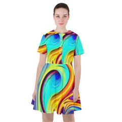 Fluid Art Pattern Sailor Dress by GardenOfOphir