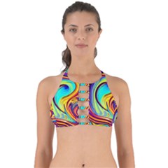 Fluid Art Pattern Perfectly Cut Out Bikini Top