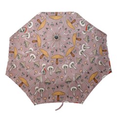 Mushrooms Autumn Fall Pattern Seamless Decorative Folding Umbrellas by Wegoenart