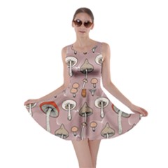 Mushrooms Autumn Fall Pattern Seamless Decorative Skater Dress by Wegoenart